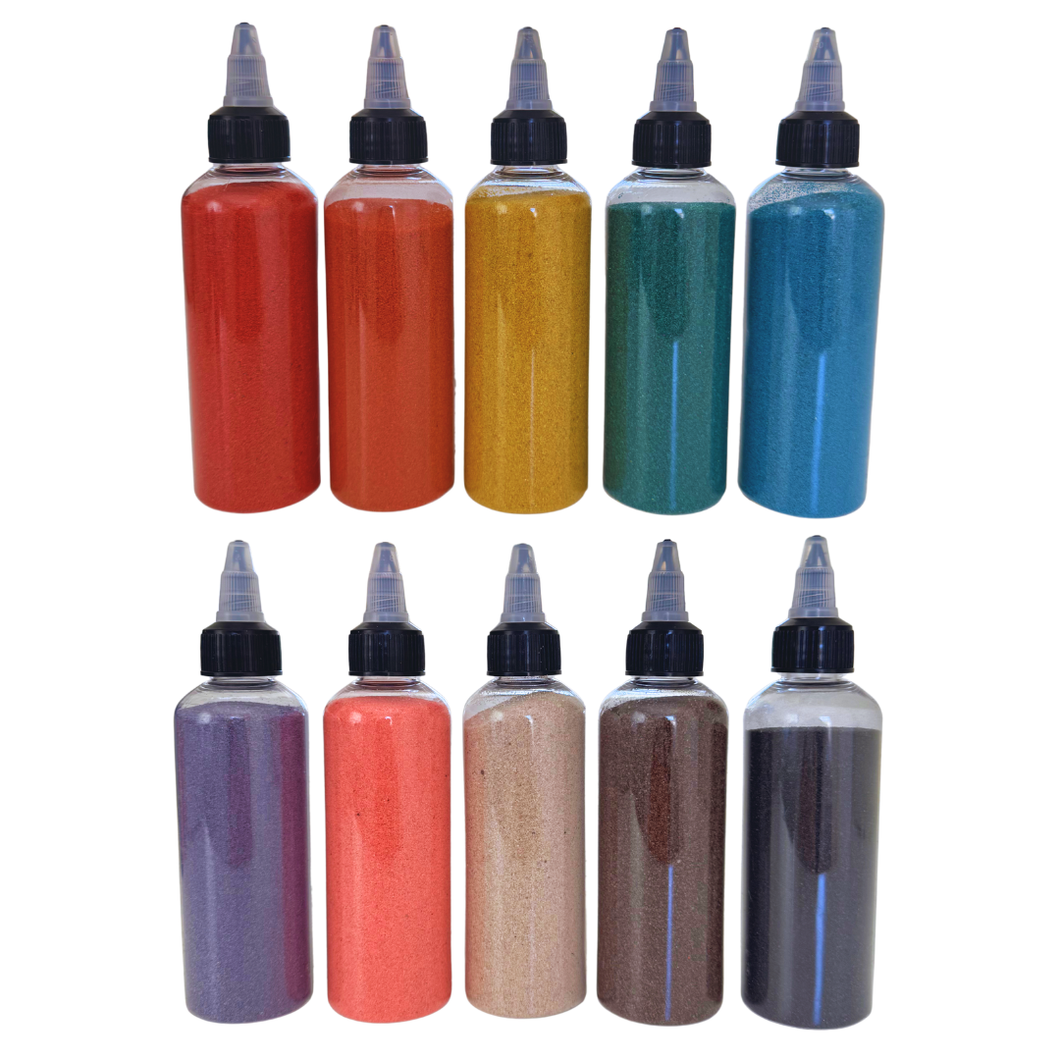 Sand Squeeze Bottle Set 600ml - 10 Colours